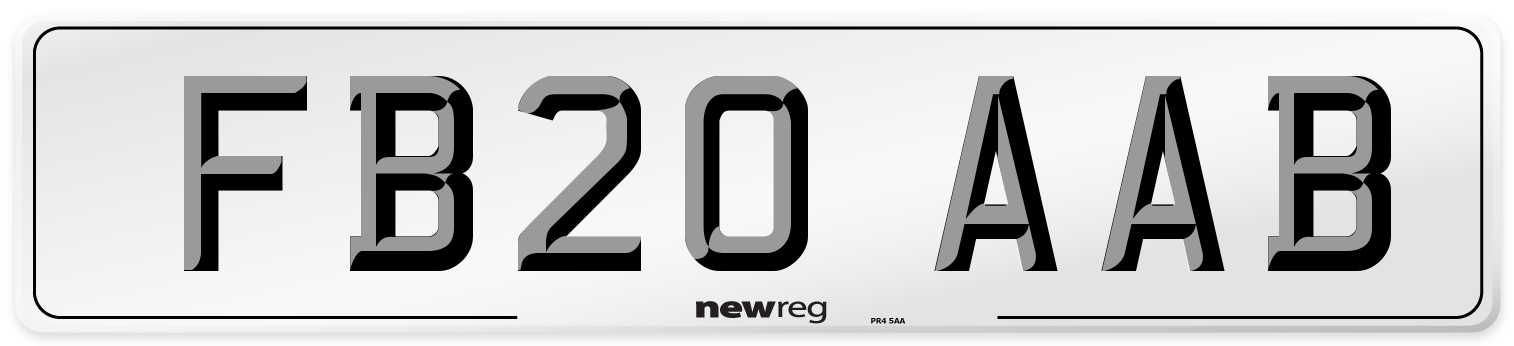 FB20 AAB Number Plate from New Reg